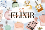 Elixir 25 watercolor style perfumes, an Illustration by Cocoa studio by Eliza M (Thumbnail 1 of 6)
