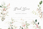 Pink Love floral clipart, a Decorative Illustration by heyiamalice (Thumbnail 2 of 9)