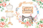 Watercolor Sewing Collection, a Work Illustration by MayaNavits (Thumbnail 1 of 6)