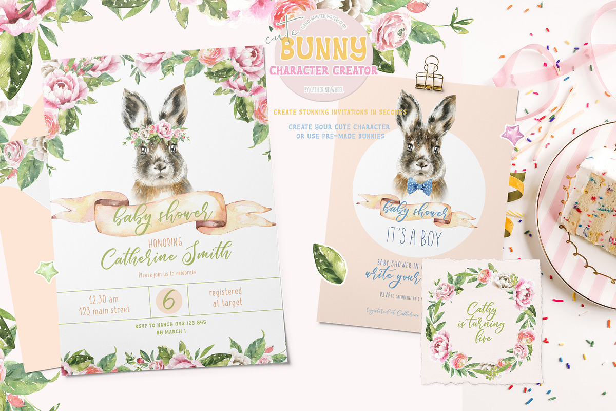 Easter Bunny Watercolor Animal, an Animal Illustration by Catherine Wheel (Photo 2 of 12)