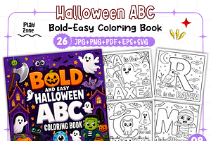 Halloween ABC Alphabet Coloring, an Education Illustration by Design Station