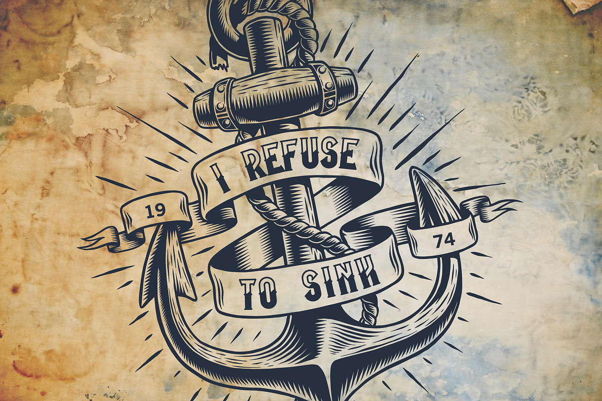 Old school tattoo Mooring font preview 4