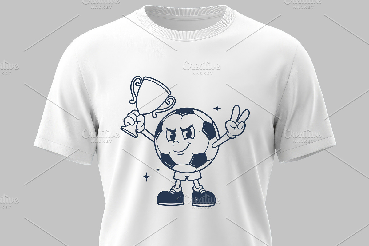 Vintage Soccer Ball Mascot, a Sport Illustration by Vector Kitchen by Zoljo (Photo 3 of 3)