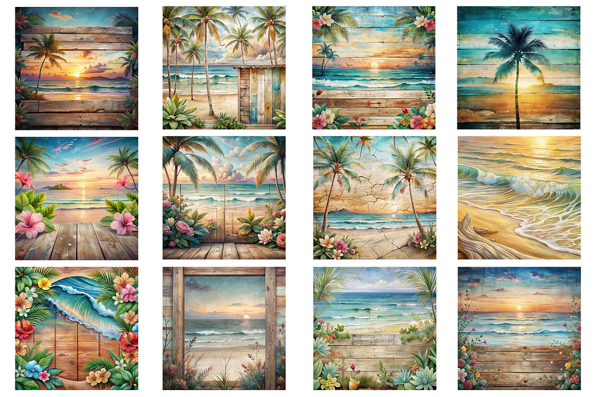 Tropical Beach Scenes Rustic Wood, a Background Photo by Wow Magic (Photo 1 of 2)