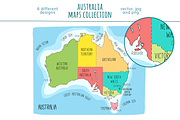 Australia Maps Collection, an Education Illustration by Illustrationsforteachers (Thumbnail 2 of 6)