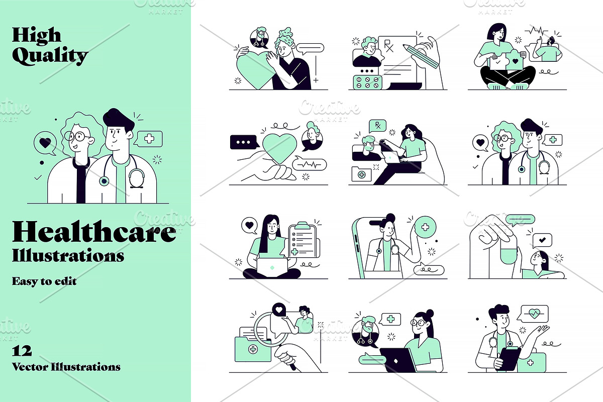 Healthcare Vector Illustrations, a Healthcare Illustration by Creative Graphics