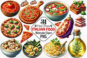 Hand Drawn Italian Food Clipart, an Illustration by RobertsArt (Thumbnail 1 of 7)