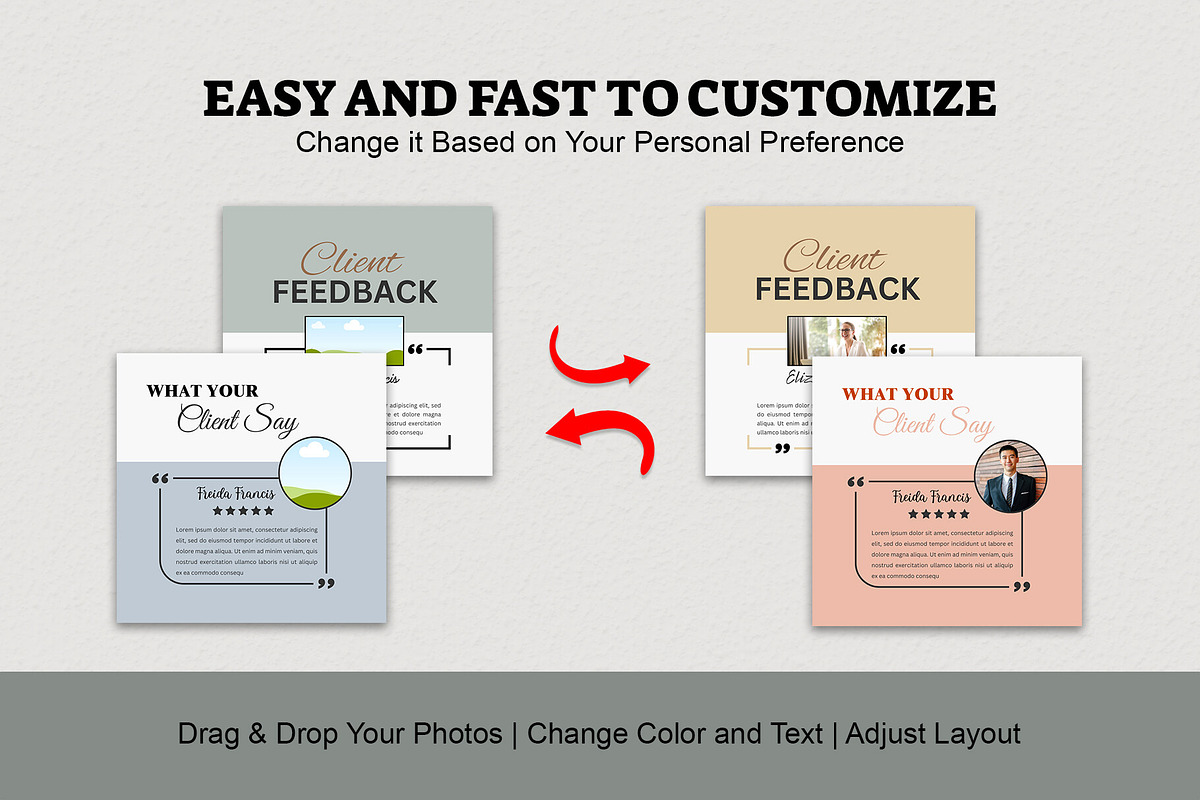 Customer Review Canva Frame Template, a Design Template by Waliullah Solutions (Photo 3 of 5)