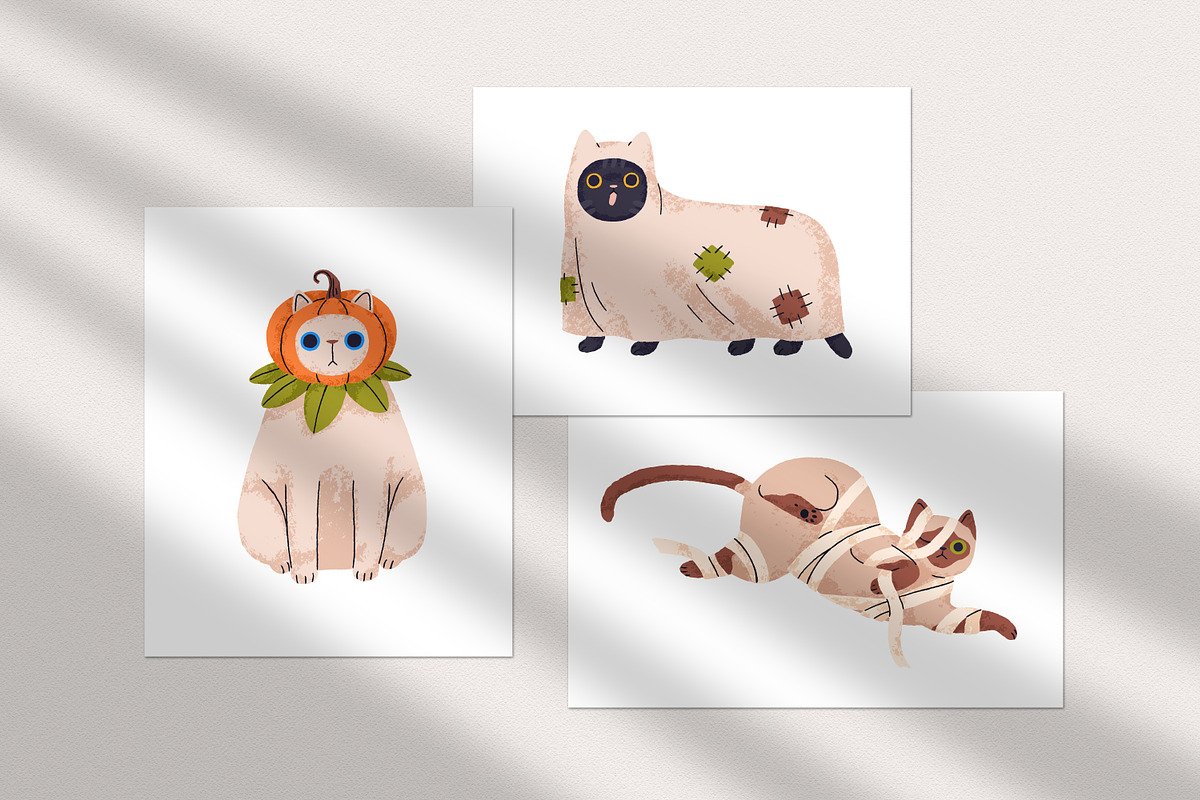 Cute cats in Halloween costumes set, an Animal Illustration by Good Studio (Photo 4 of 5)