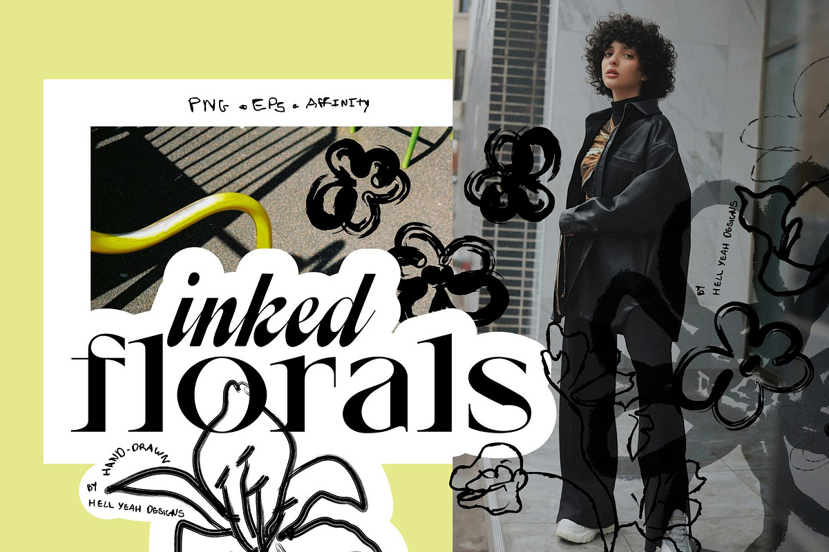 Inked Floral Hand Drawn Illustration, a Decorative Illustration by Hell Yeah Designs (Photo 3 of 15)