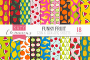 Funky Fruit digital paper pack, a Pattern Graphic by Katy Clemmans (Thumbnail 1 of 5)