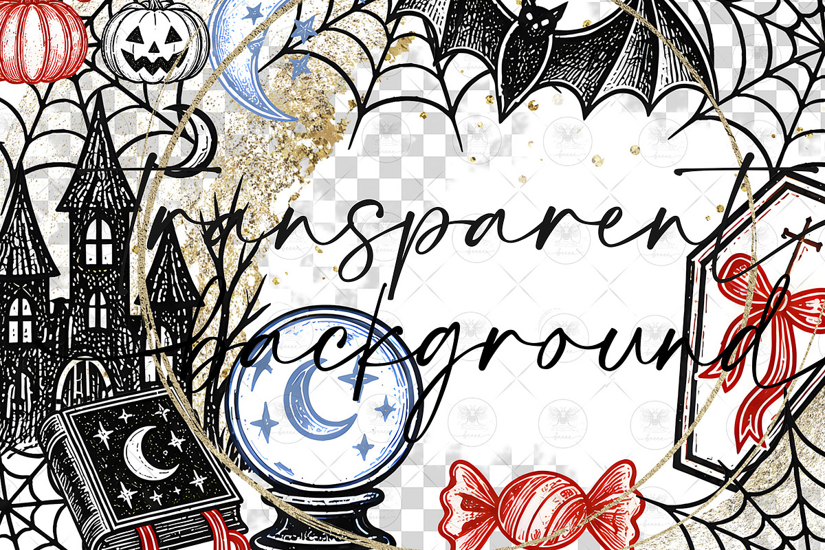 Witchy Halloween Whimsical Clipart, a Decorative Illustration by BigCakeBee (Photo 2 of 3)