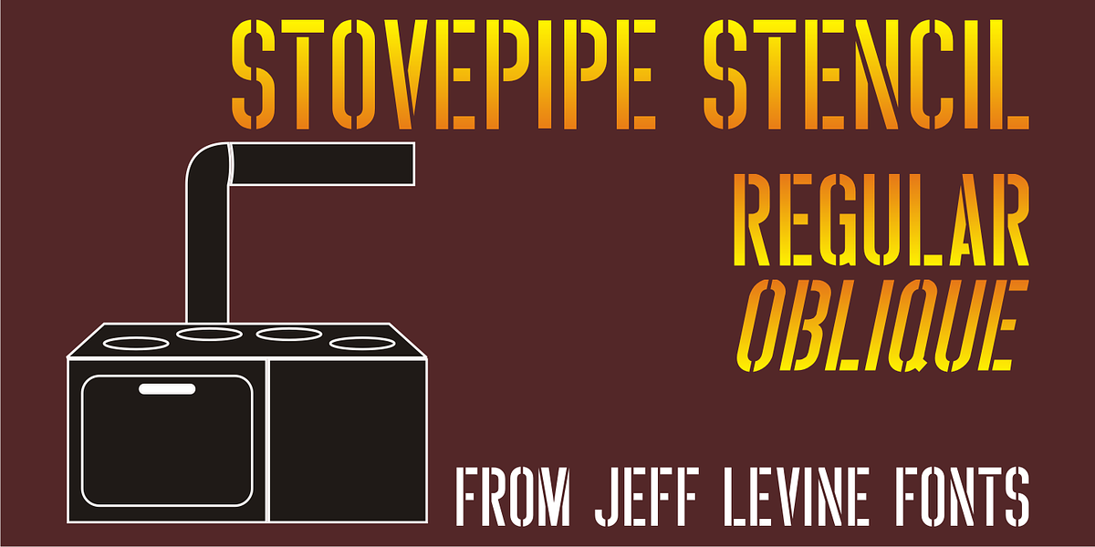 Stovepipe Stencil JNL, a Sans Serif Font by Jeff Levine Fonts