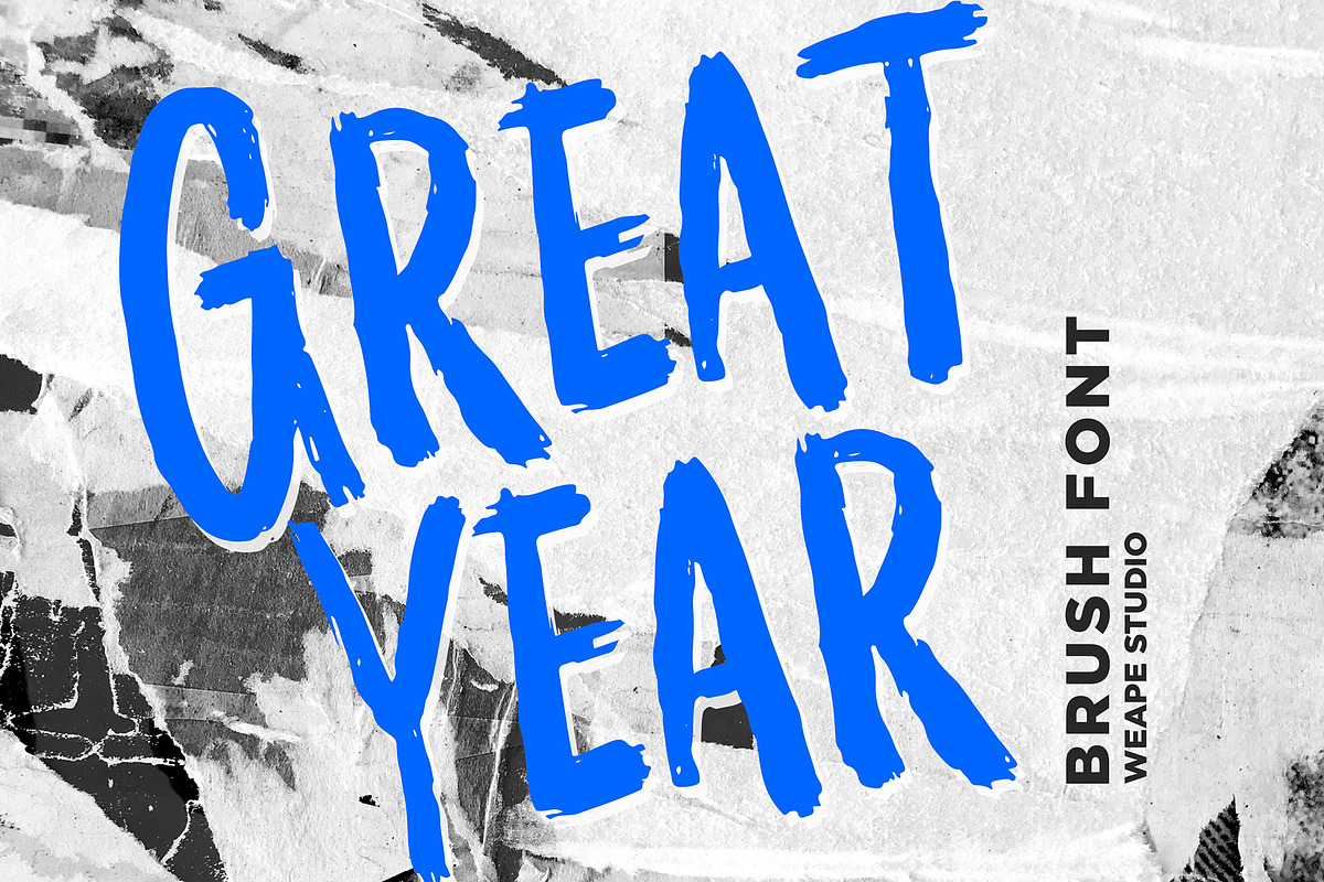 Greatyear - Brush Font, a Handwritten Font by Weape Studio (Photo 1 of 10)