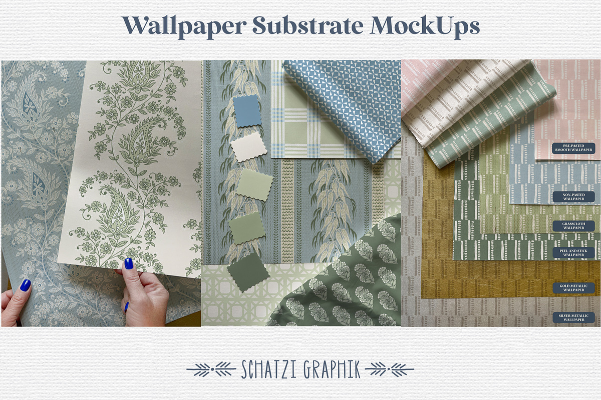 SF Wallpaper Substrate Mockups, a Household Mockup by Schatzi Graphik (Photo 1 of 11)