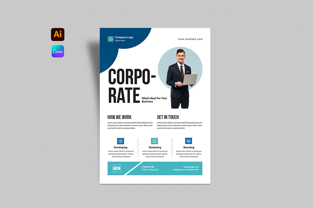 Corporate Flyer Template, a Flyer Template by E-Type (Photo 1 of 3)