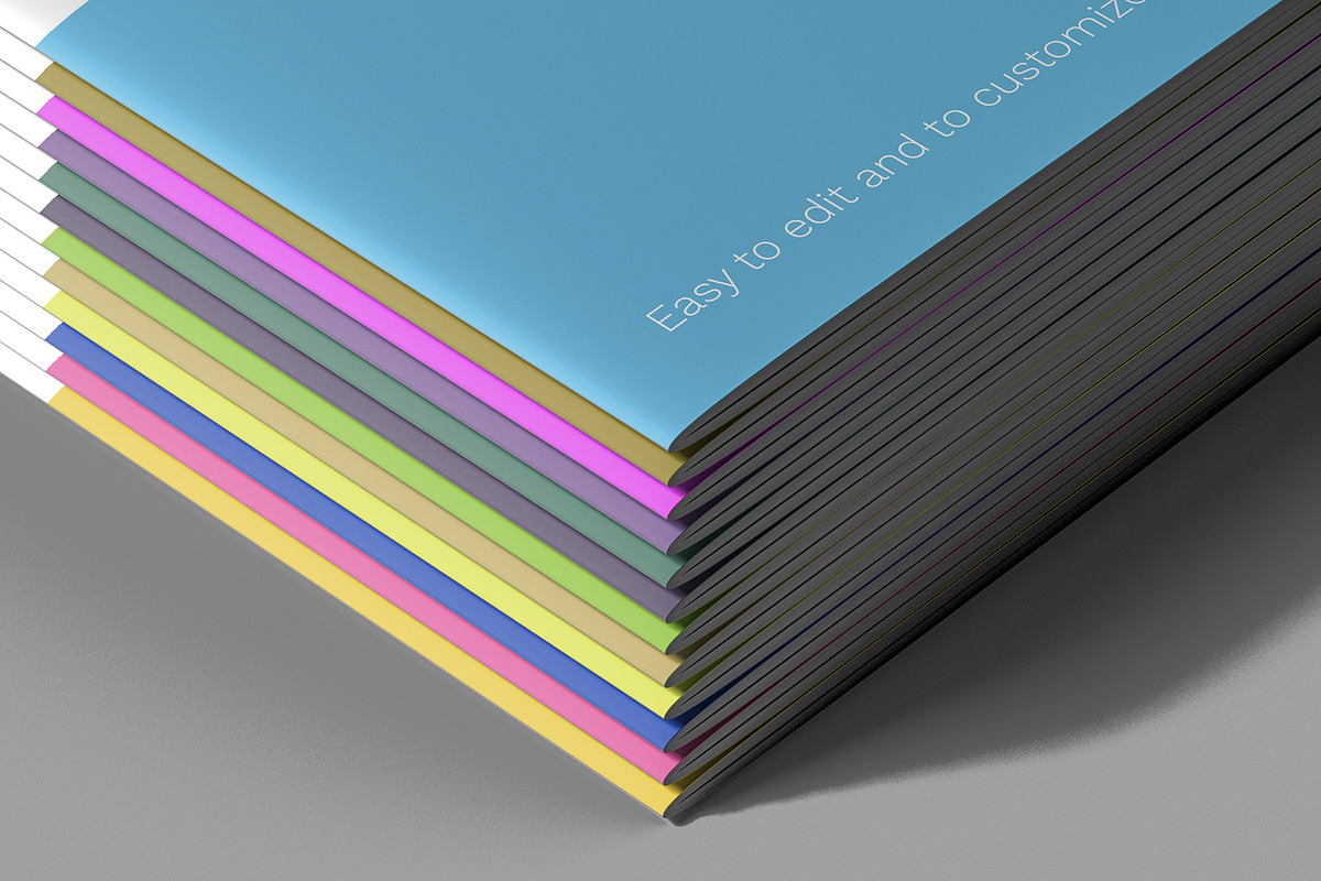 Stacked Brochure Mockup Kit 11 Views, a Books & Magazine Mockup by Illusiongraphic (Photo 20 of 28)