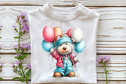 Whimsical Easter Teddy Bear Clipart, an Illustration by OK Design (Thumbnail 5 of 6)