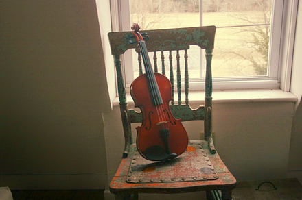 Fiddle on chair