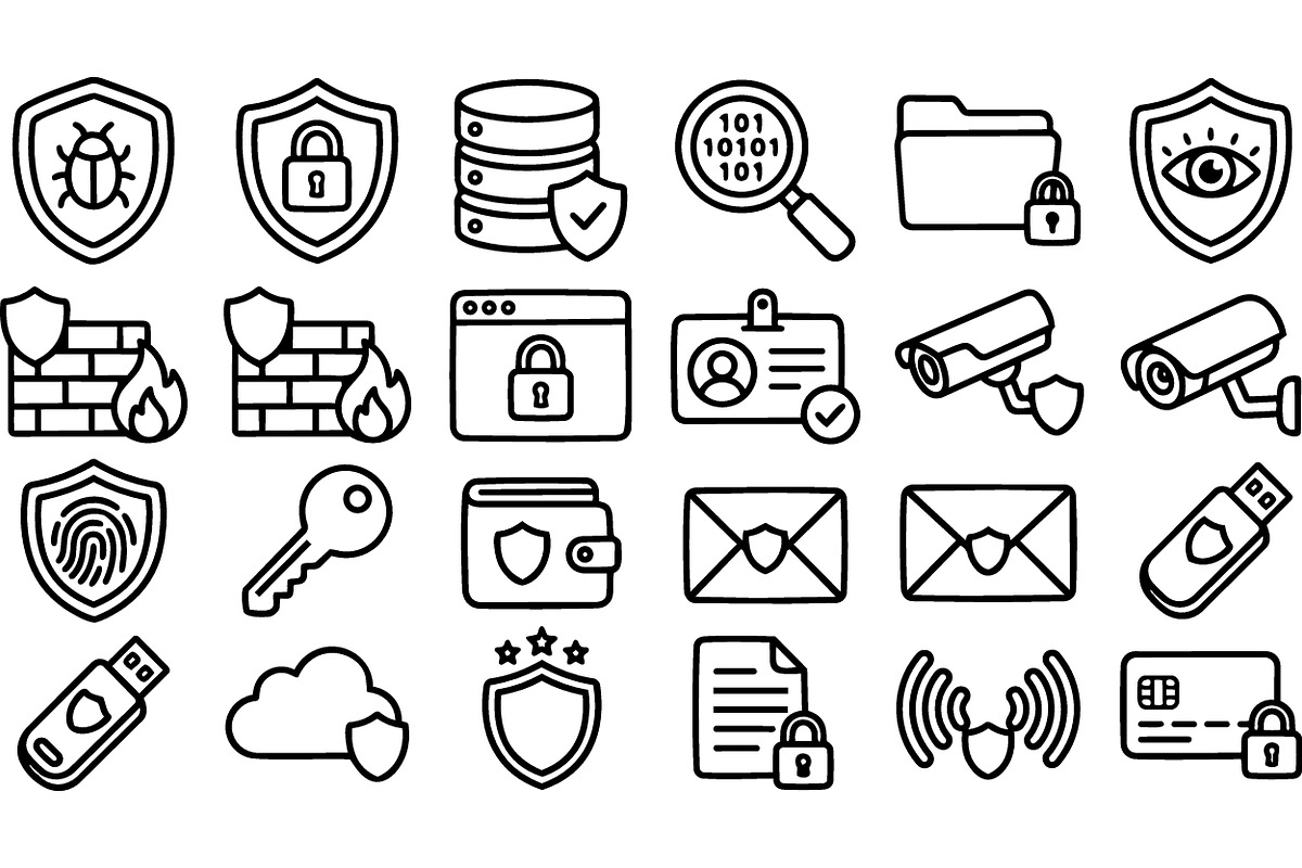 Cyber Security Icon Set, an Illustration by designvectx (Photo 3 of 3)