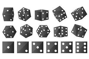 Black casino dice on white, an Object Illustration by Vectorbuum