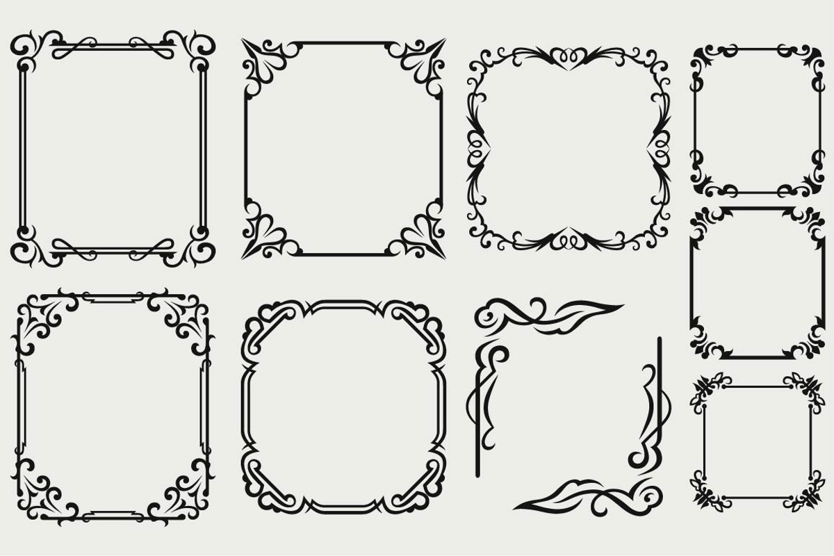 Vintage frames 7, a Pattern Graphic by LineworkStock