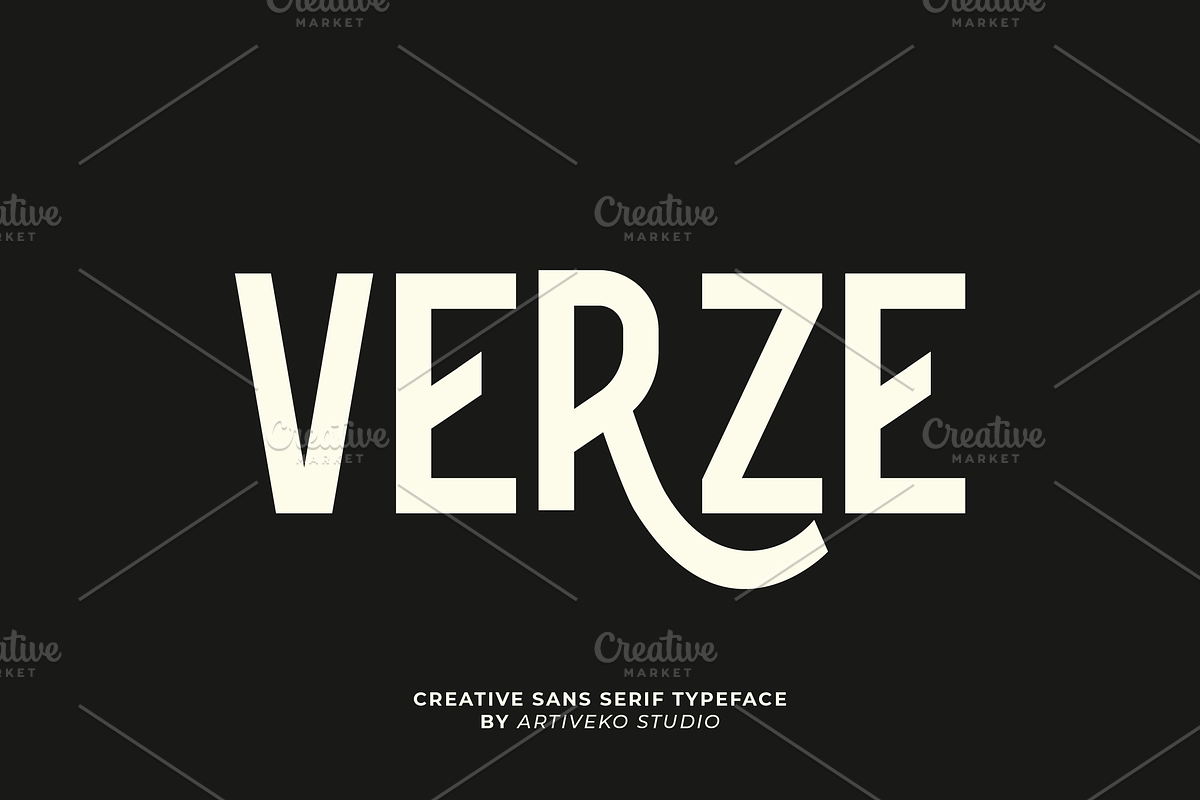 Verze Condensed Strong Font, a Sans Serif Font by Artiveko (Photo 1 of 7)