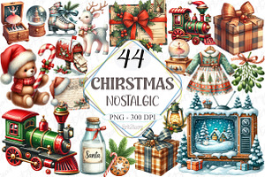 Nostalgic Christmas Clipart, a Graphic by designcity5
