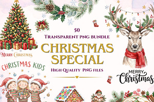 Christmas PNG Holiday Bundle, a Decorative Illustration by Arslan