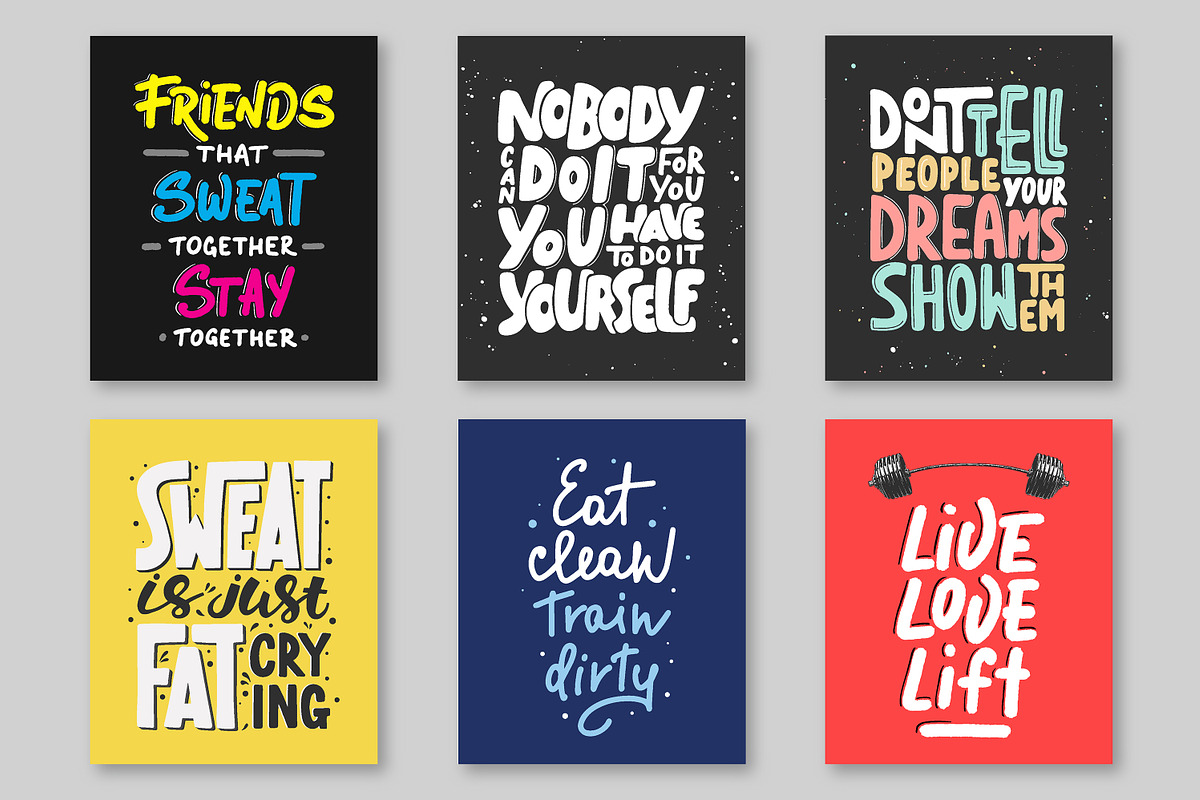 Gym & fitness lettering and posters, a Food Illustration by Akimo Mia (Photo 8 of 11)