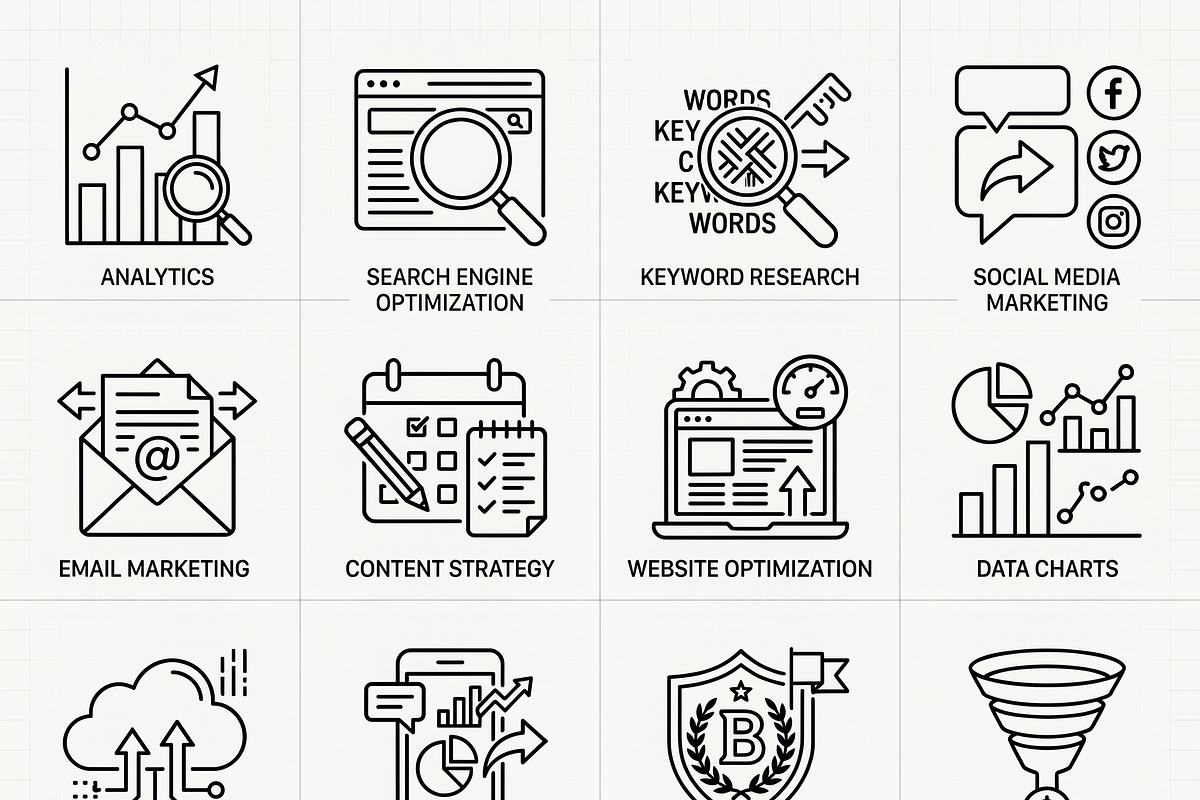 39 Vector Digital SEO Icon Pack, an Outline Icon by adenpinkstore (Photo 10 of 10)