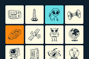 200 Space and Study Doodles, an Outline Icon by Brickclay (Thumbnail 10 of 14)