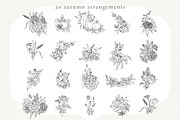 Autumn Botanicals Line Art Clipart, a Decorative Illustration by La Petite Line Art (Thumbnail 6 of 14)