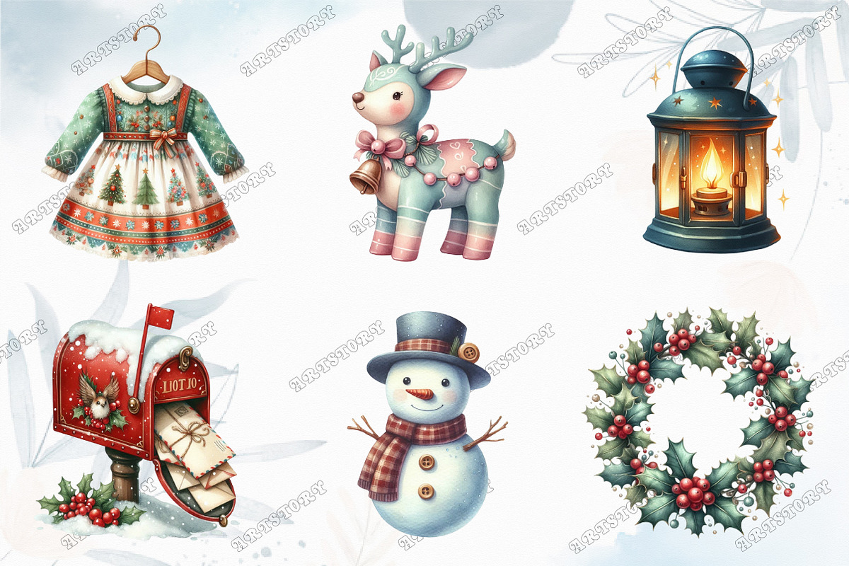 Nostalgic Christmas Clipart, a Graphic by designcity5 (Photo 3 of 5)