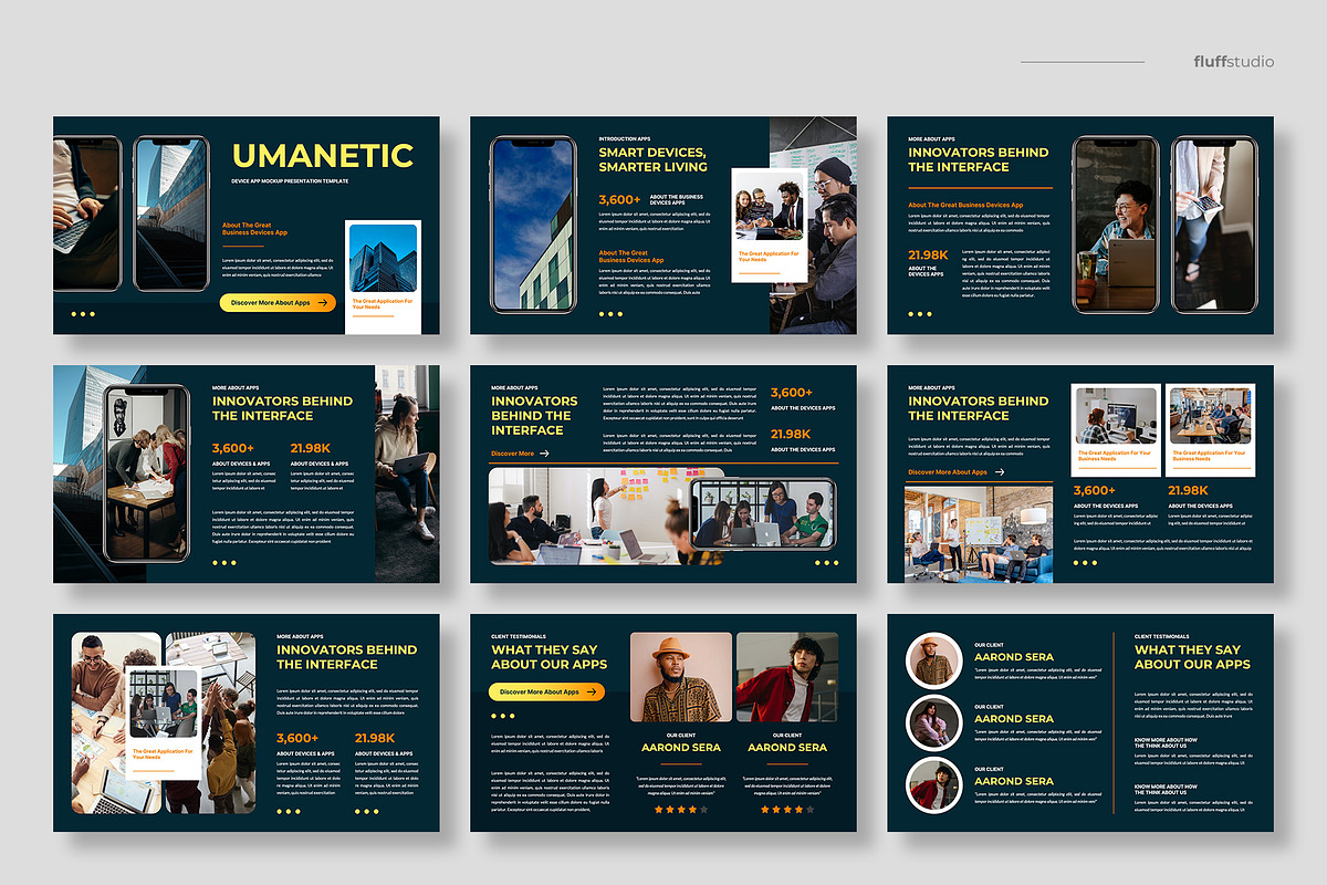 Mobile App Google Slides Template, a Presentation Template by fluffstudio (Photo 2 of 4)