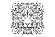 Lion Vector + frame, an Illustration by weervector (Thumbnail 2 of 3)