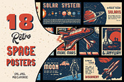 18 Retro Space Posters, a Brochure Template by DGIM studio (Thumbnail 1 of 5)