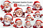Santa Claus Peeking Christmas Bundle, a Decorative Illustration by danishgraphics (Thumbnail 1 of 8)
