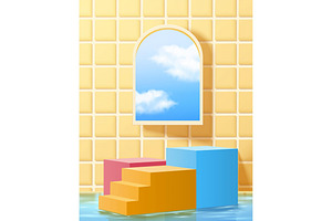 3D Surreal Interior Display Podium, a Marketing Template by TotallypicRF