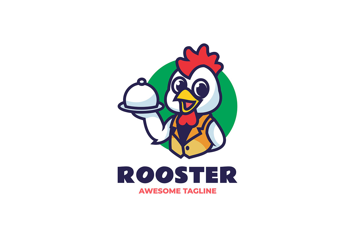 Rooster Mascot Cartoon Logo, a Branding & Logo Template by Artnivora.Std