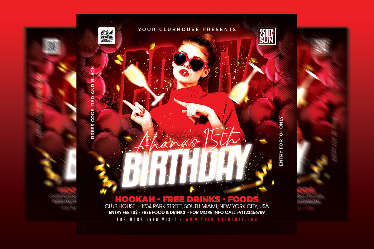 Birthday Flyer, a Templates & Theme by MithilaCreation (Photo 1 of 6)