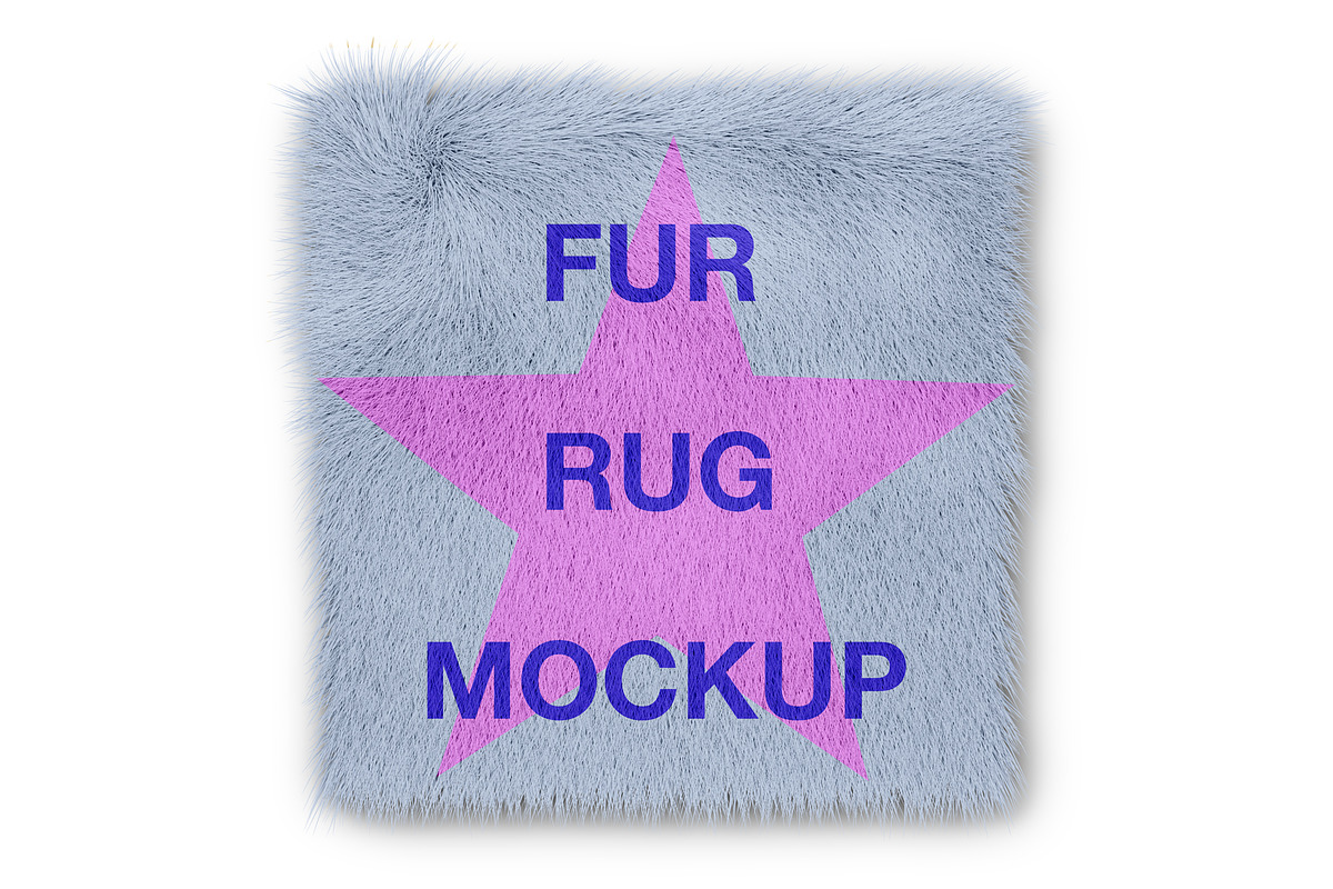 Square fur rug mockups., a Mockup by moqirynart (Photo 6 of 16)