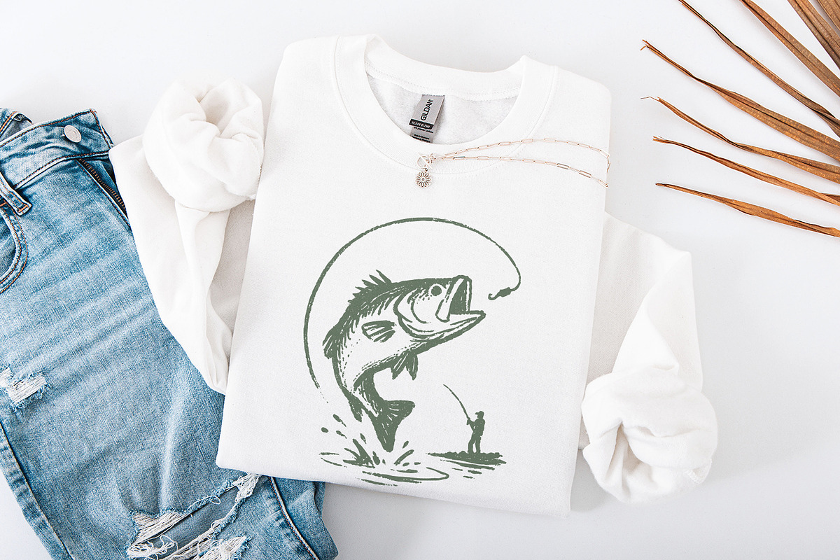 Bass Fishing PNG, Digital Download,, an Illustration by SharpMarketplace (Photo 4 of 9)
