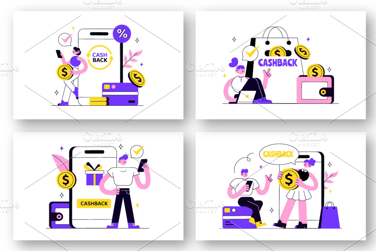 10 Cashback Vector Illustration, a Finance Illustration by denayunebgt (Photo 2 of 4)