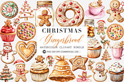 Watercolor Gingerbread Clipart, an Illustration by SinaCreation (Thumbnail 1 of 5)