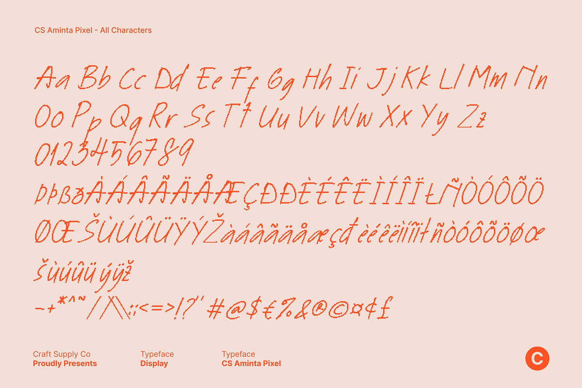 CS Aminta Pixel, a Handwritten Font by Craft Supply Co. (Photo 8 of 9)