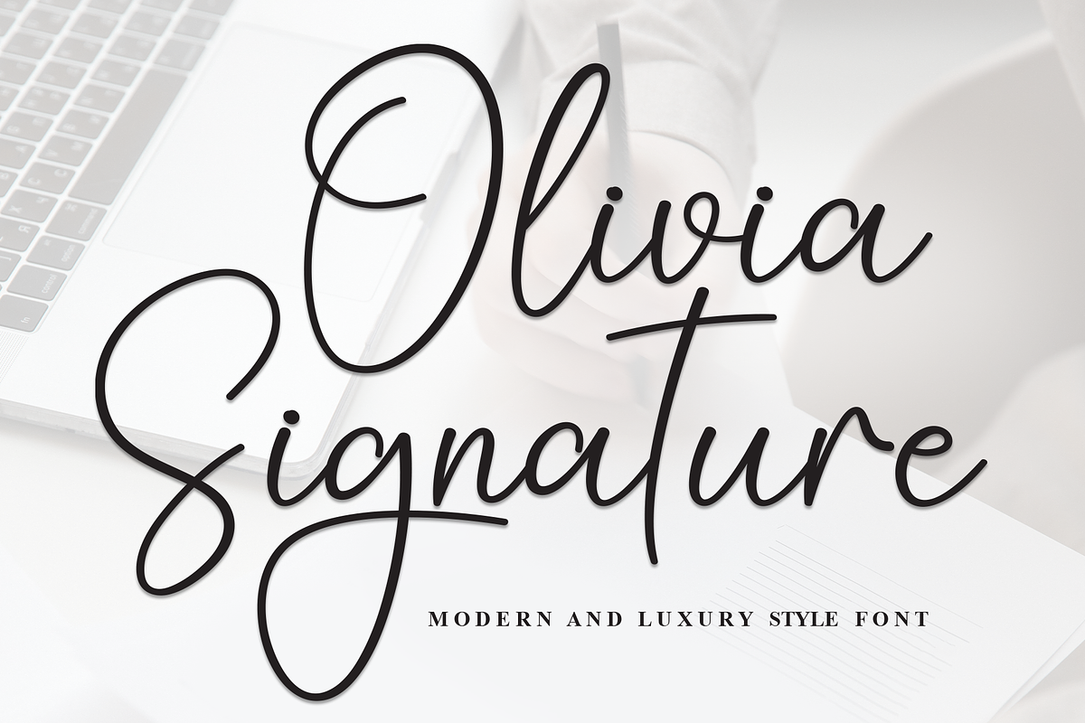 Olivia Signature | Script Font, a Handwritten Font by Scratchones (Photo 1 of 8)