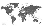 Vector World Map with main cities, an Education Illustration by asantosg (Thumbnail 1 of 7)