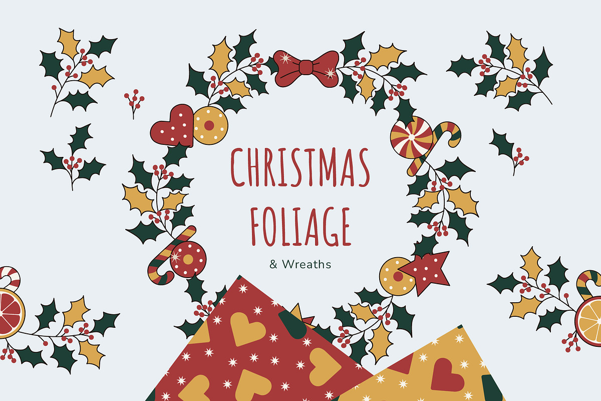 Christmas Clipart & Patterns Set, a Seasonal Illustration by Floralis (Photo 4 of 9)