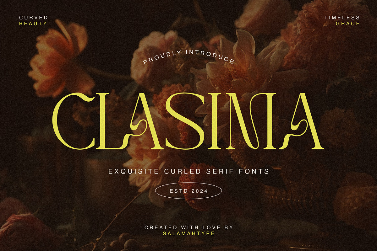 Clasima - Elegant Font, a Serif Font by Salamahtype (Photo 1 of 8)